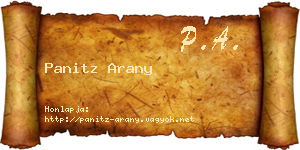 Panitz Arany névjegykártya